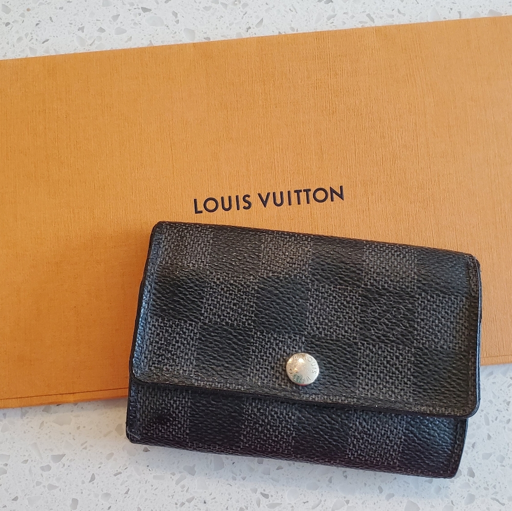 Louis Vuitton Black Damier Ébène Canvas Key & Card Holder
